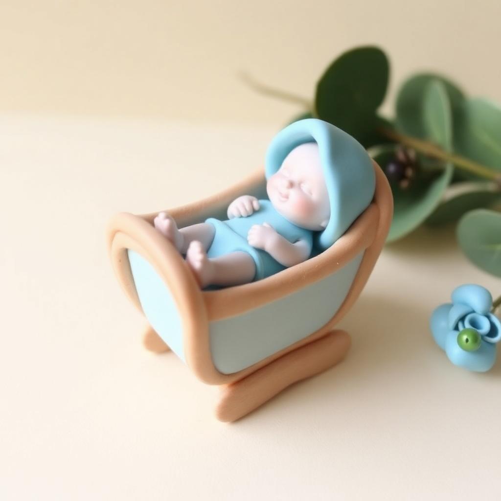 Boneco de biscuit: Bebê no Bercinho