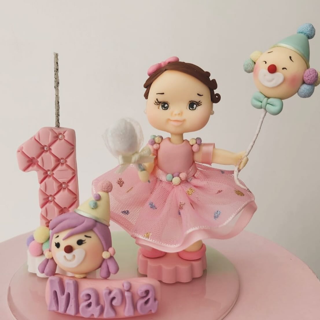 Boneco de biscuit: Topo de Bolo Circo — Menina